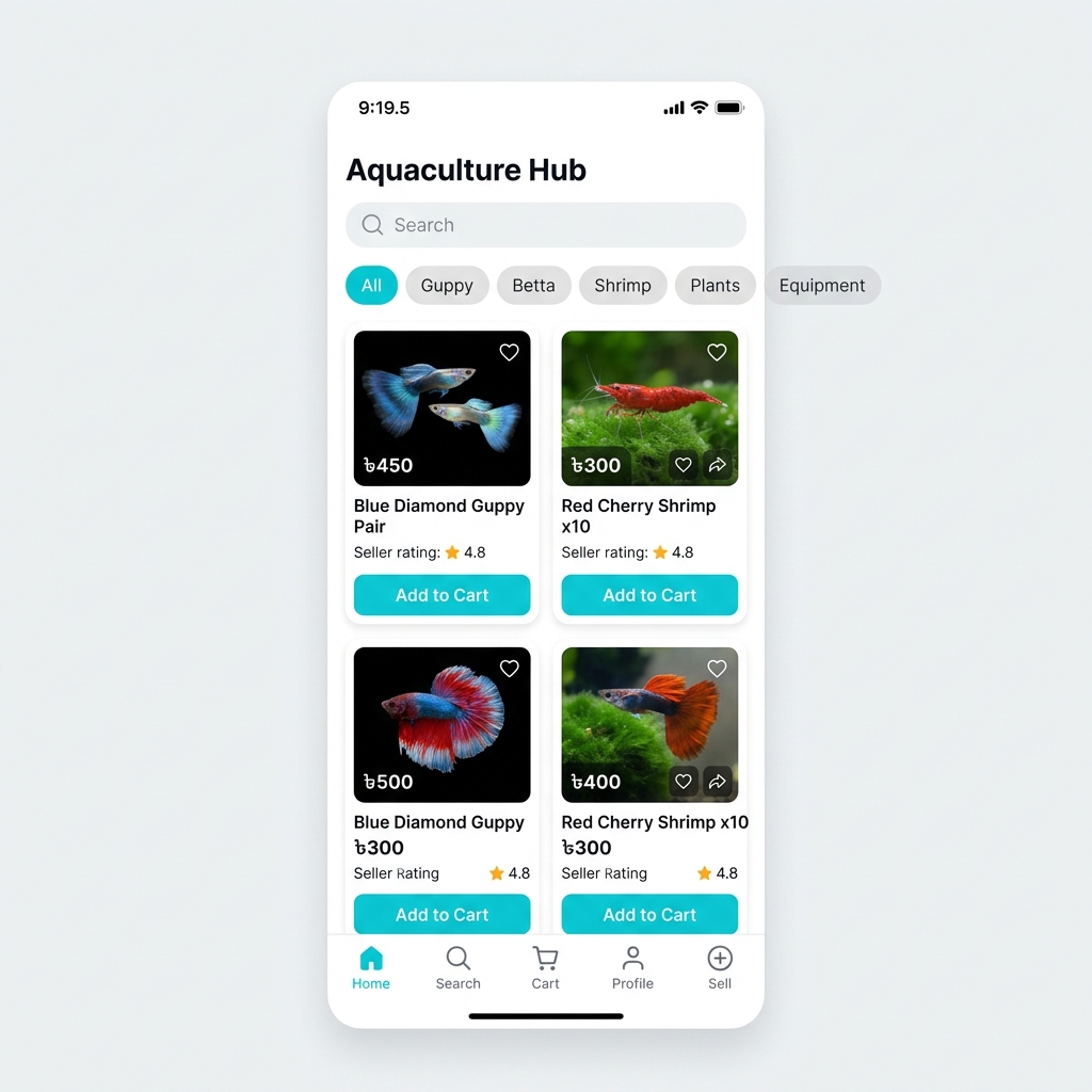 Jolozi App Marketplace for buying aquatic specimens